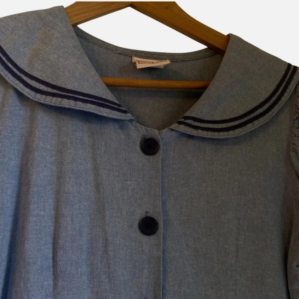 VTG Dress 8 Nautical Scholar Cottagecore Piratecore Little Women Coastal Witch - Picture 3 of 7